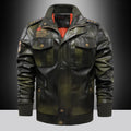 Veste en cuir Homme Stand-up Collier Slim Fit Short