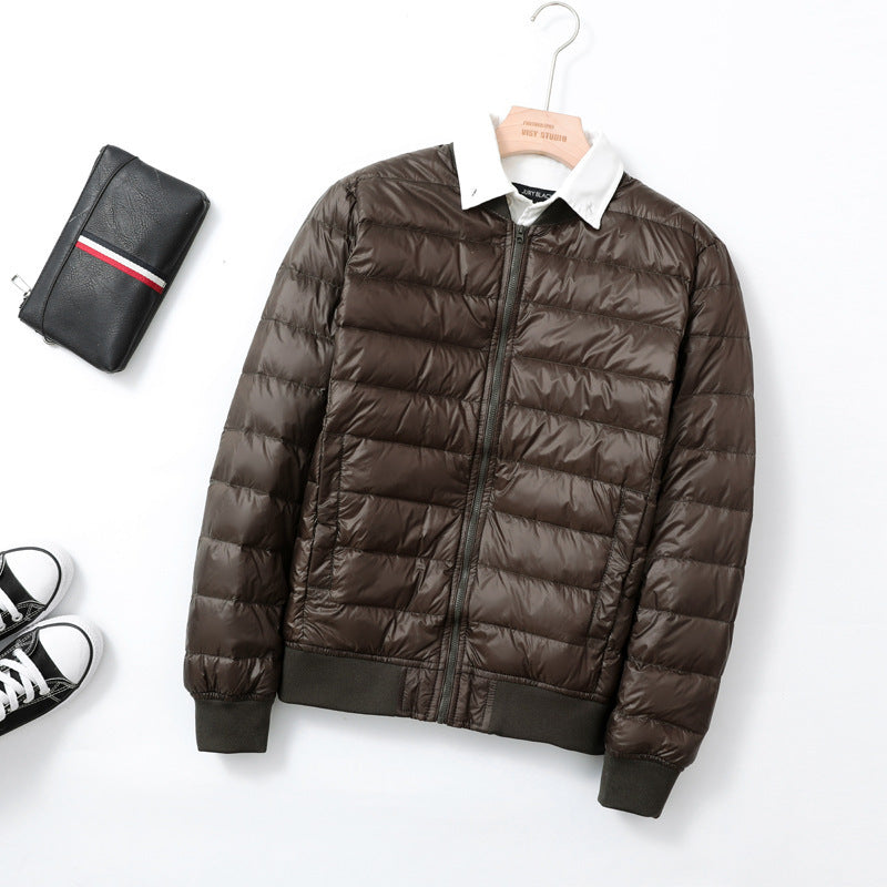 Veste Down légère avec un collier de baseball