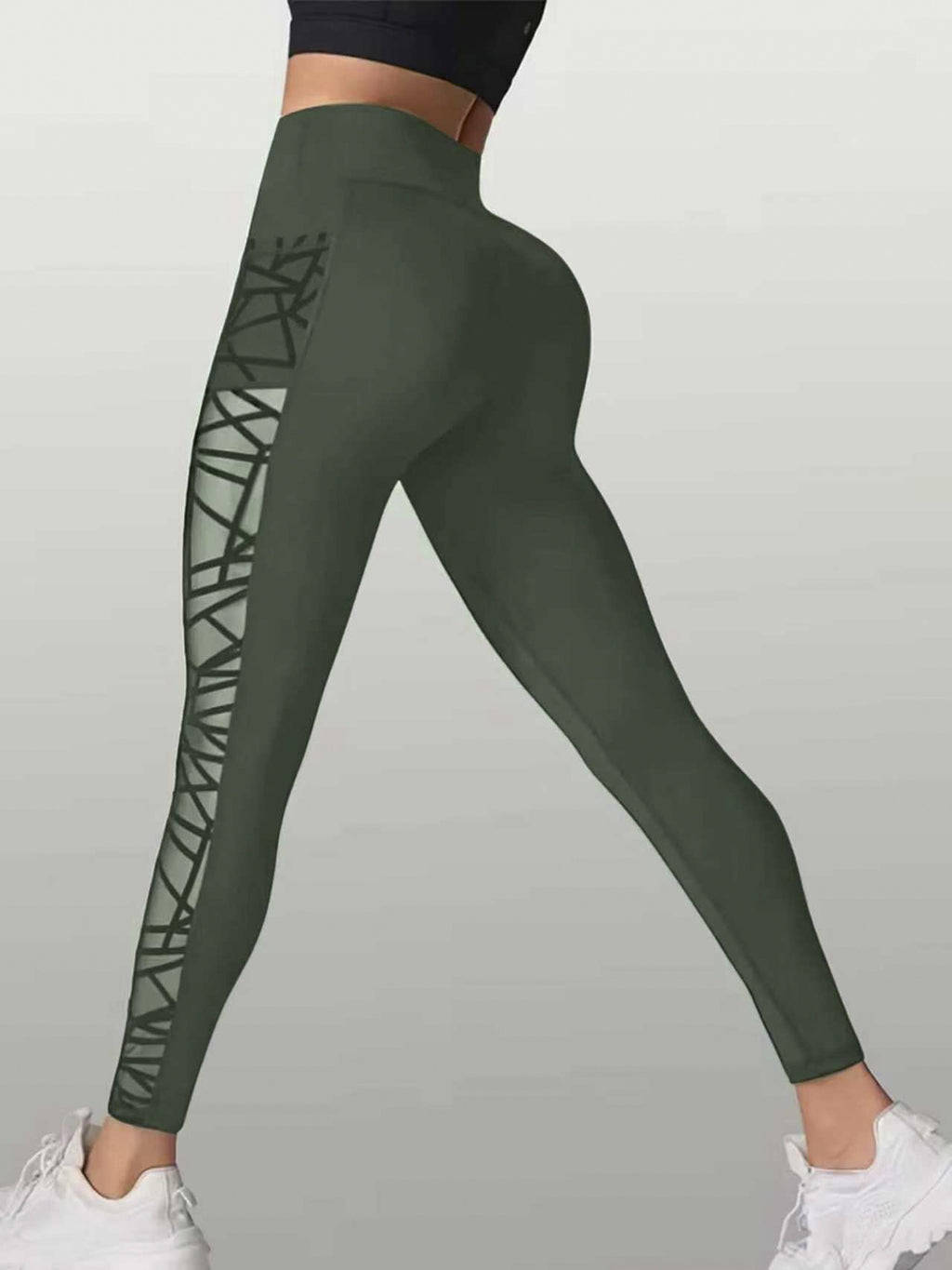 Pantalon de yoga Vente Style européen Sports de plein air Leggings occasionnels Pocket Flèche Mesh Femmes F