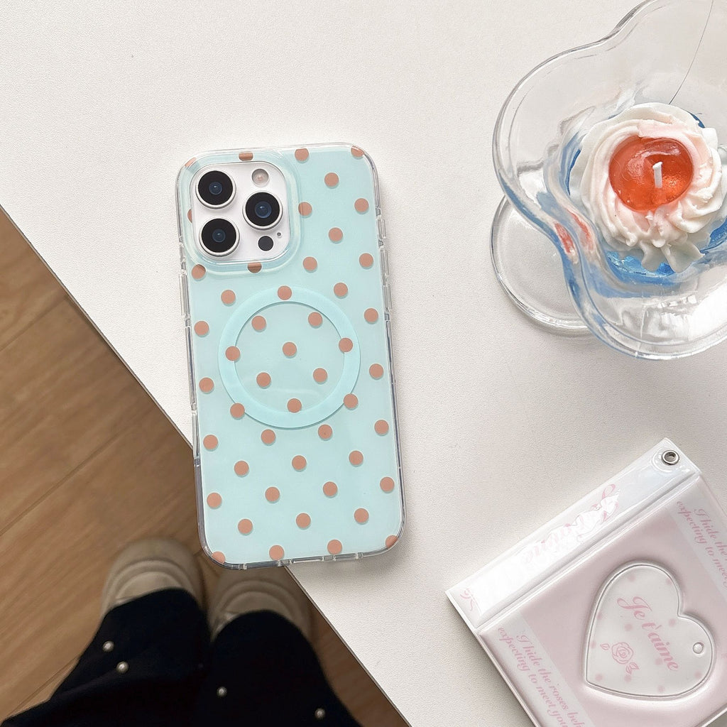 Cas de téléphone Polka Dot Support magnétique