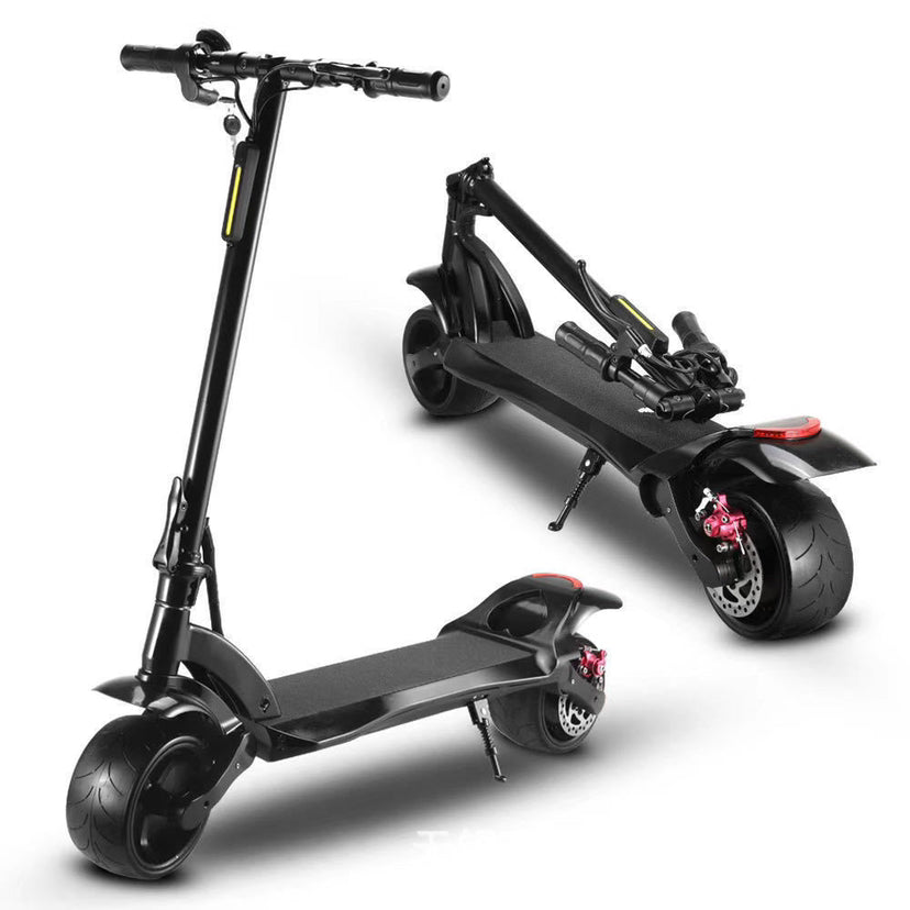 Scooter pliant double disque avec pneus larges