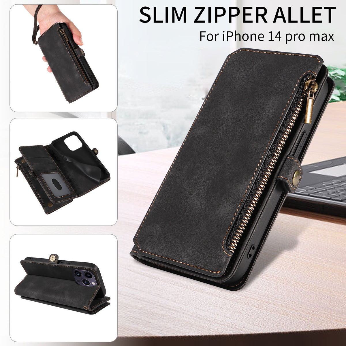 Étui de téléphone en cuir anti-chute