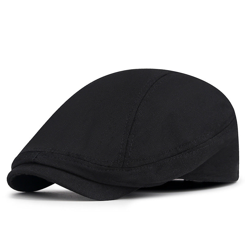 Rétro British Canvas Beret Solid Color Minimalist