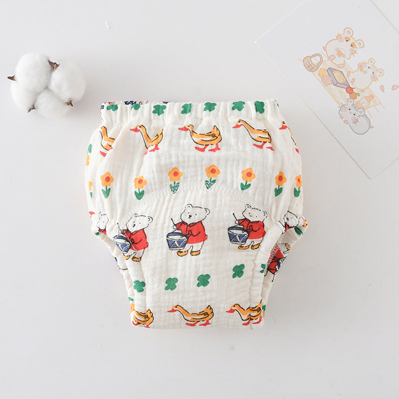 Pantalon d'entrainement en Urine pour bébé en coton Gauze Pantoufles pures à couches
