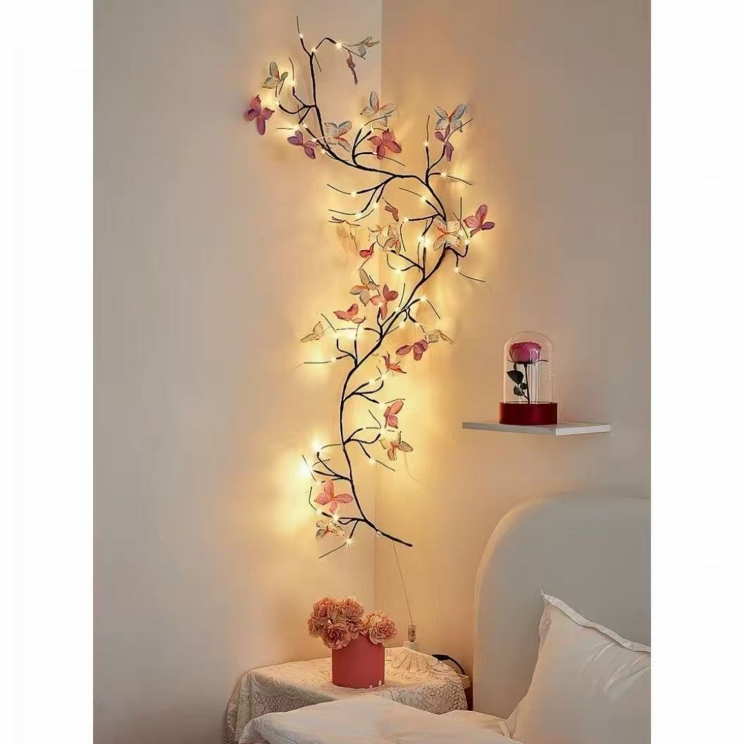 Lumière avec papillon 138LED 7.55FT Enchanté décoration murale lumières de vigne 8 modes de lumière pour