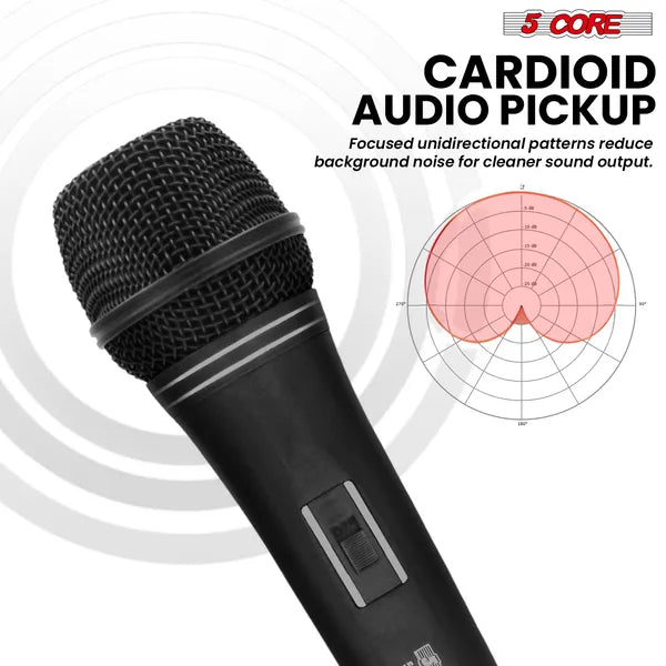 5 CORE Professional Microphone Vocal Dynamique Neodymium Cardioïde Unidirectionnel Handheld Mi
