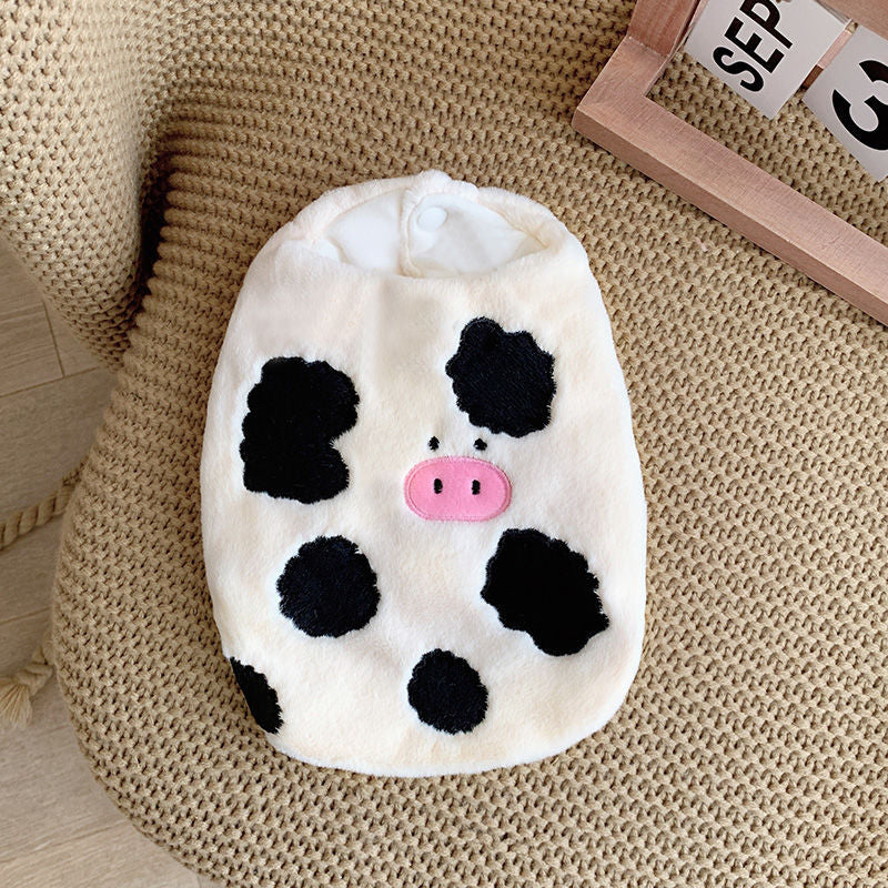 Vêtements de chien d'automne Outfit Mignon imprimé de vache Veste en coton rembourré