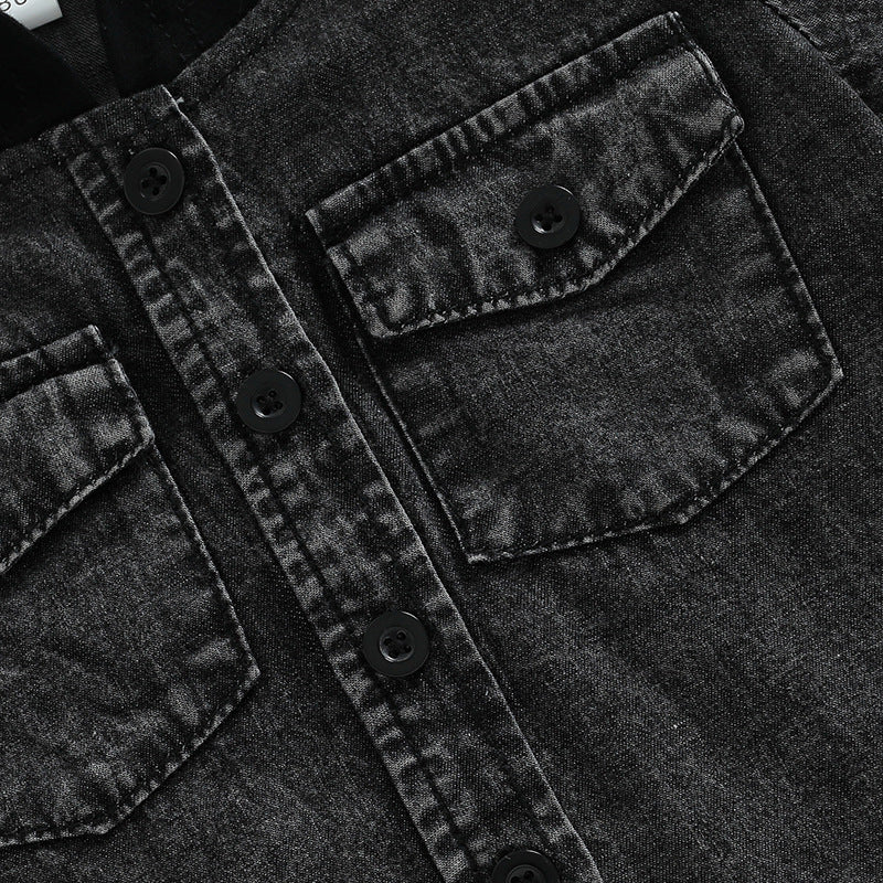 Chemise de denim à capuchon pour garçon