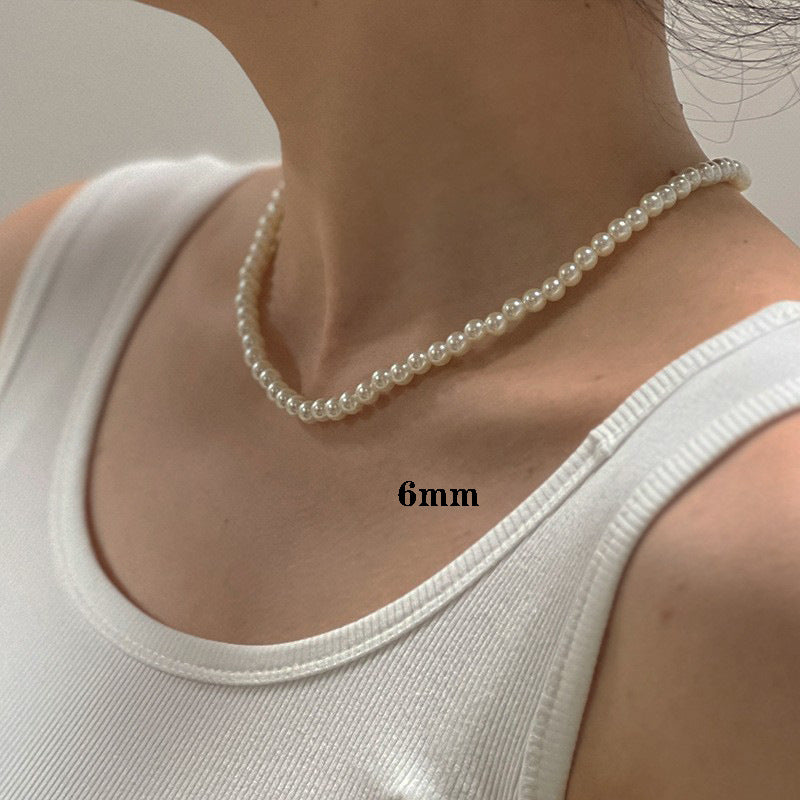 Dainty Faux Pearl Collier pour femmes Minimalist Design de luxe Élégant collier Choker Sw