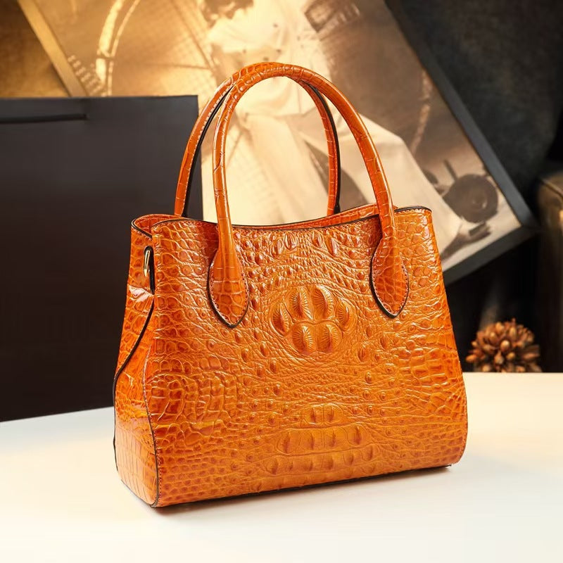 Véritable sac en cuir crocodile pour femmes
