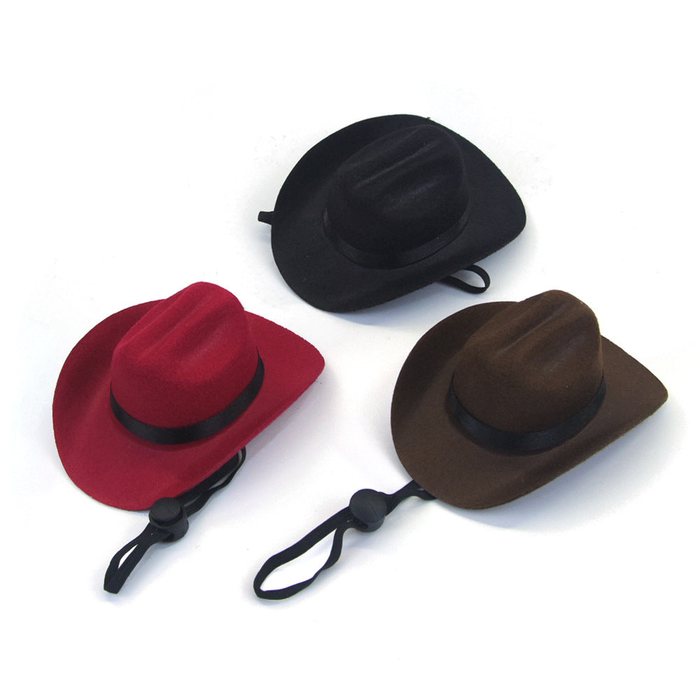 Petit chapeau de chien de cowboy pour chats chiens fête costume accessoires photo