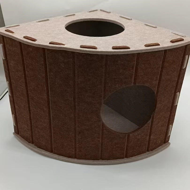 Four-Season Felt Fan-Shaped Cat Villa