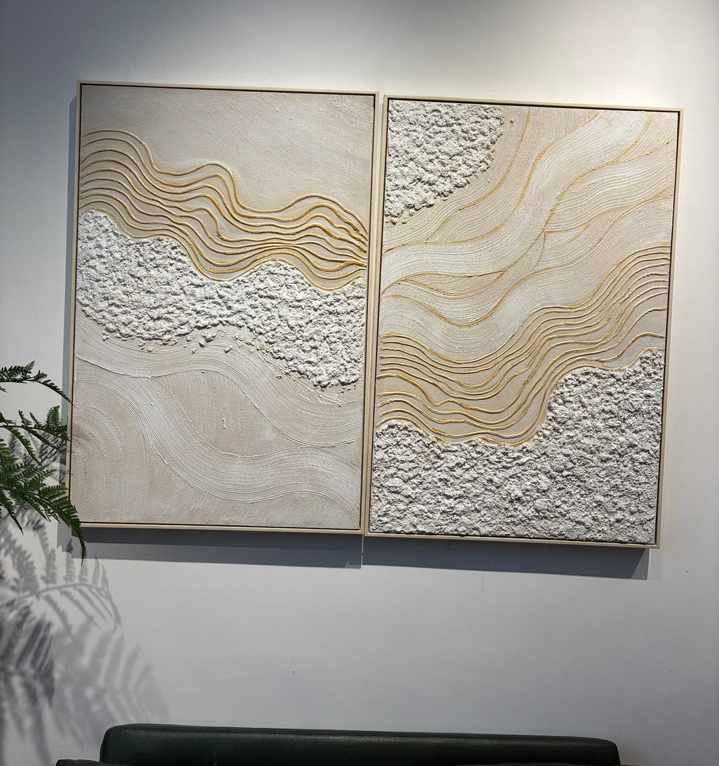24x36 Ensemble de 2 Art de mur abstrait encadré