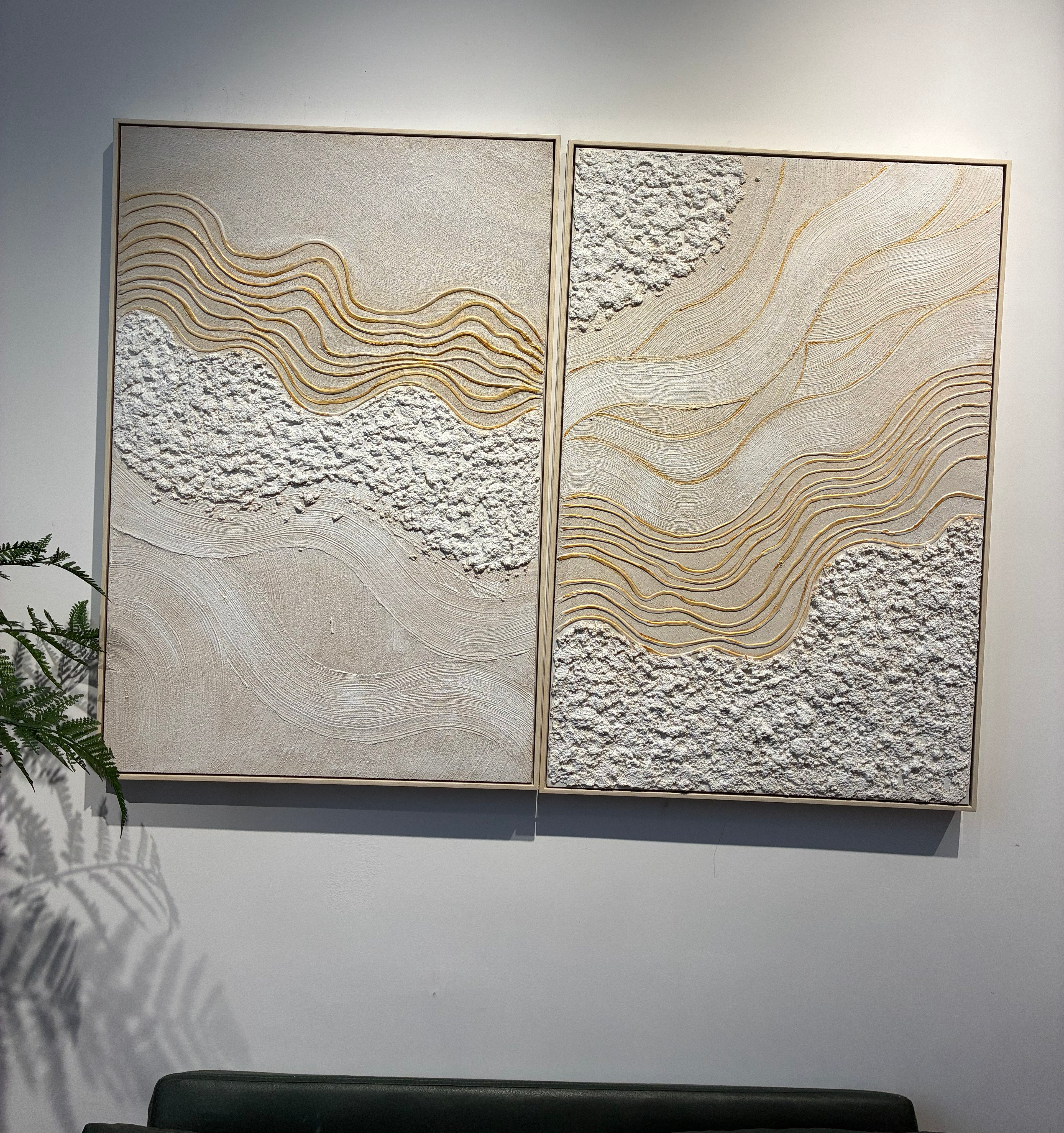 24x36 Ensemble de 2 Art de mur abstrait encadré