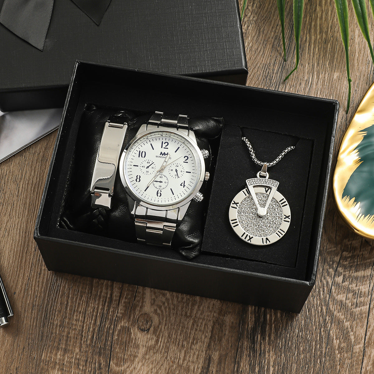 Cadeau d'affaires pour hommes Cadeau d'anniversaire Bracelet Collier Montres