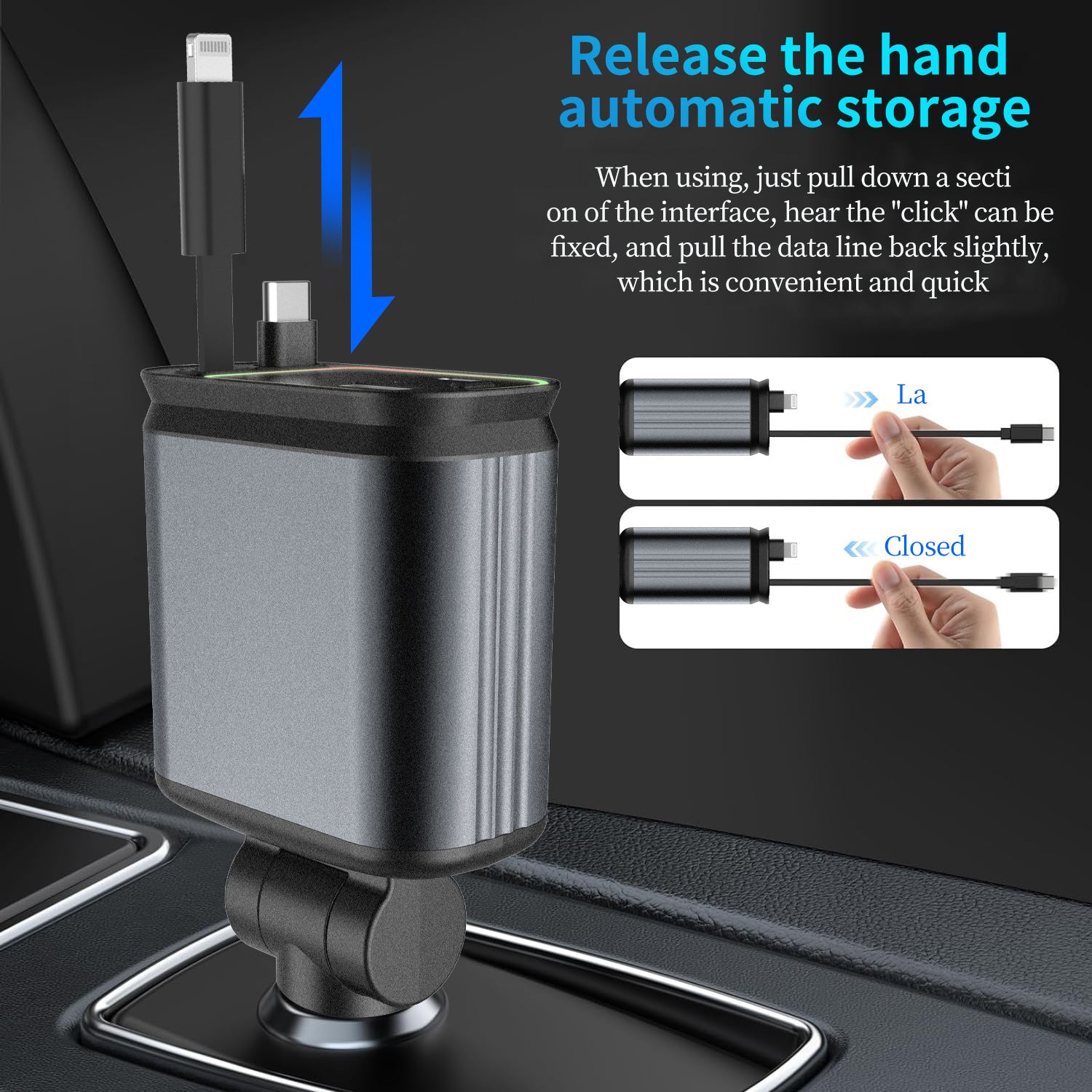 Chargeur de voiture léger Starry Sky Ambience pour quatre cigarettes en une