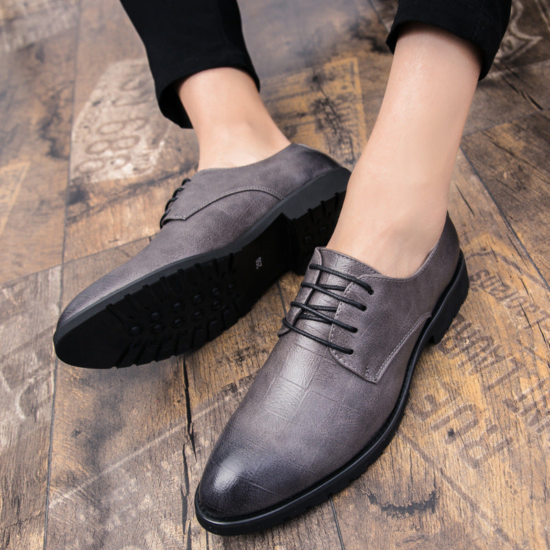 Hommes Cuir de style coréen Trendy Lace-up Casual Chaussures British Business Forme et Leisu