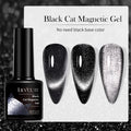 Ultra-Black cristal oeil de chat noir et gris perlescent cristal Nail Gel