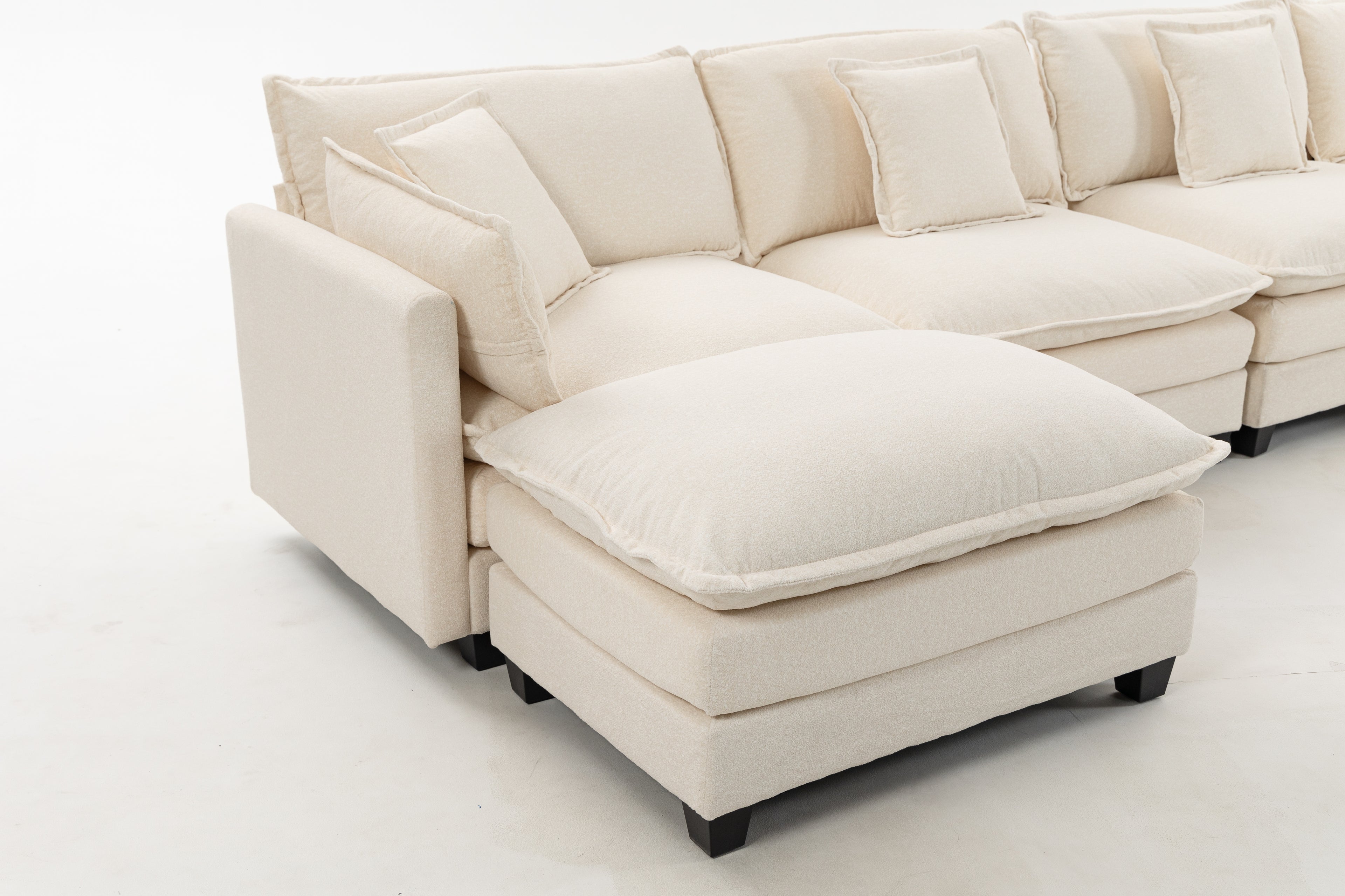 Moderne 4 places avec 2ottoman 149.61" Canapé sectionnel avec oreillers de taille