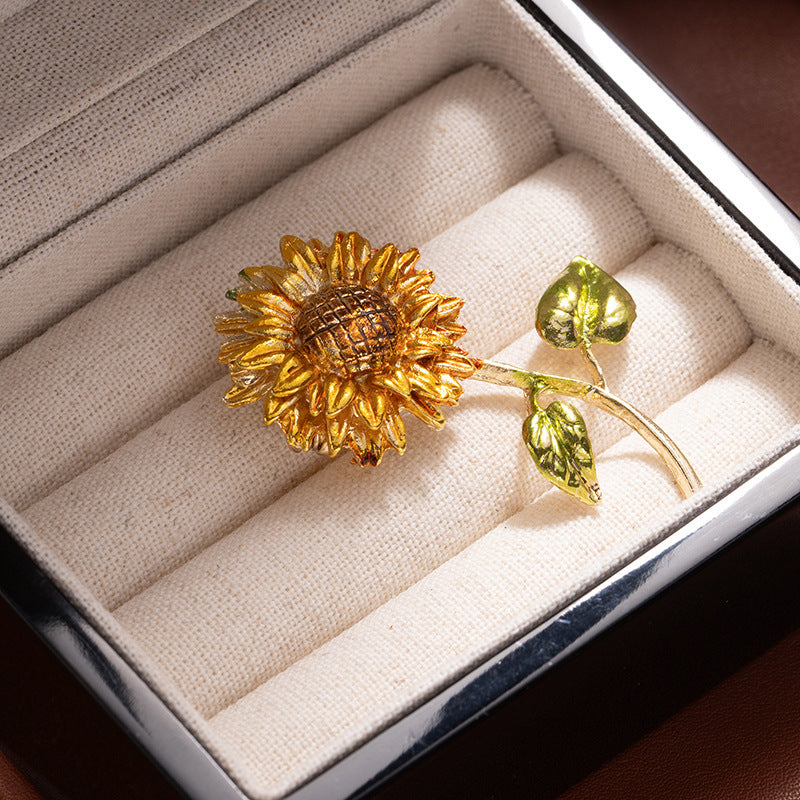 Tournesol Corsage Brooch Exquise Niche-Design Pin Accessory