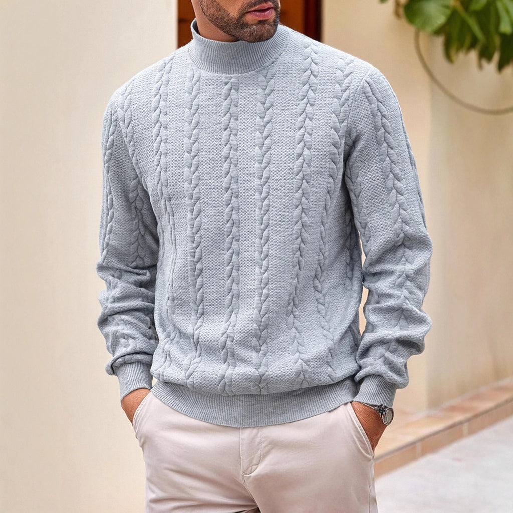 Hommes Mode Jacquard Col Tortue Chandail chaud