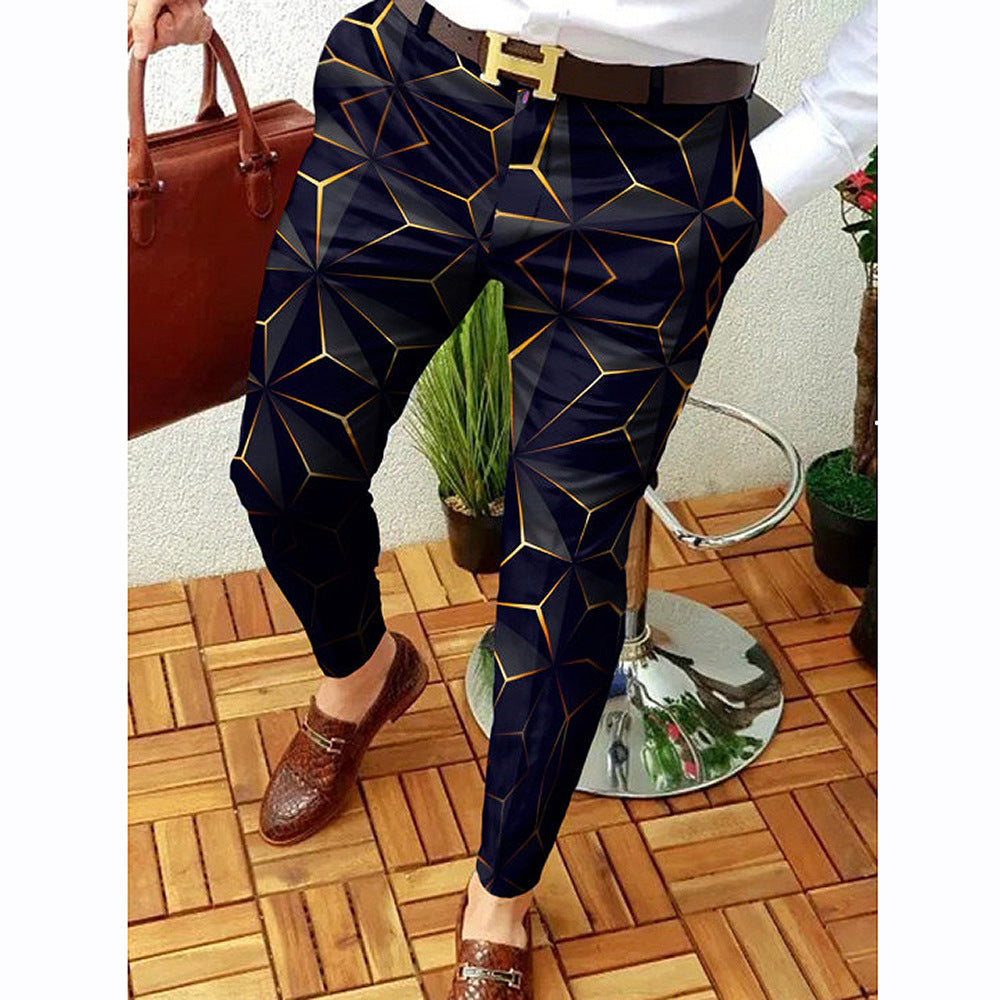 Casual Abstract Contraste Pantalons micro-stretch