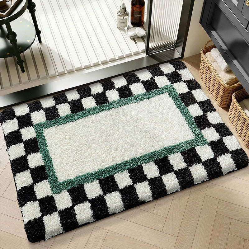 Tapis de sol géométrique non glissant, absorbant l'eau