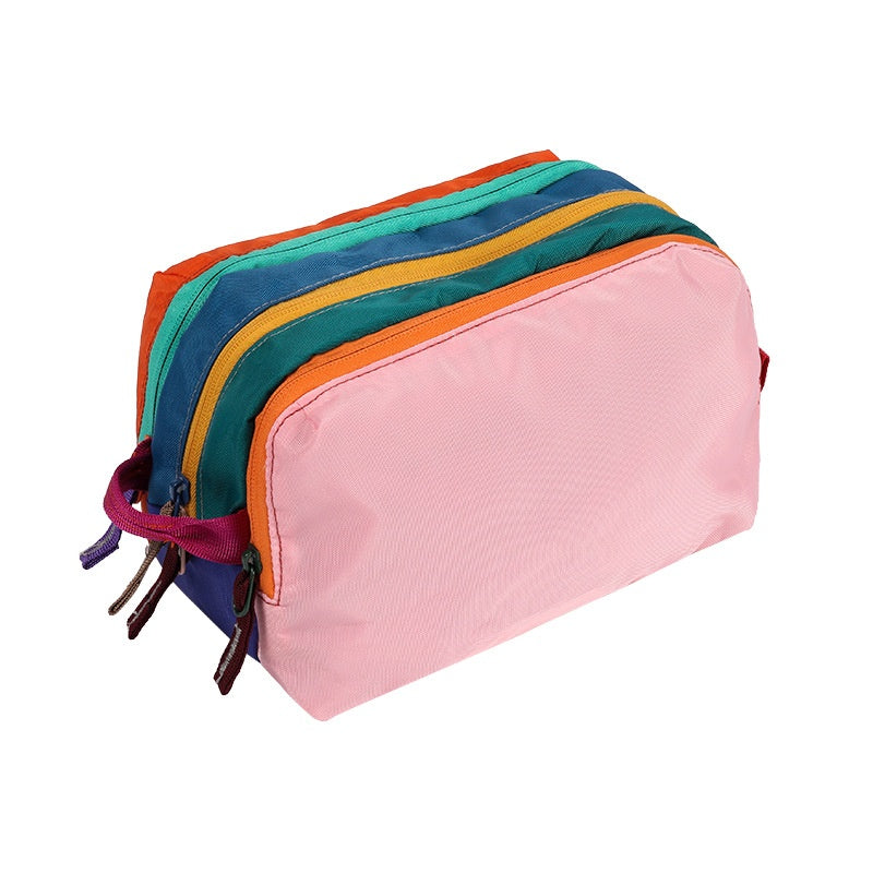Stockage pliable Brodé Couleur-Block Crossbody Sac de maquillage