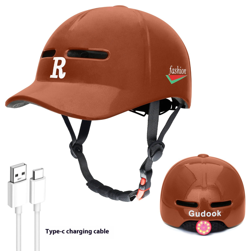 Duck Tongue Integrated Bicycle Helmet Warning Light