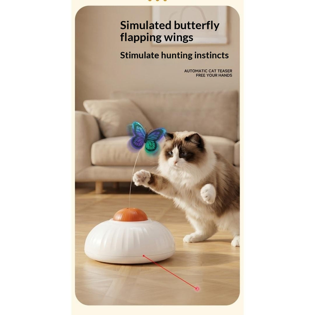 Jouet électrique interactif de baguette de chat papillon
