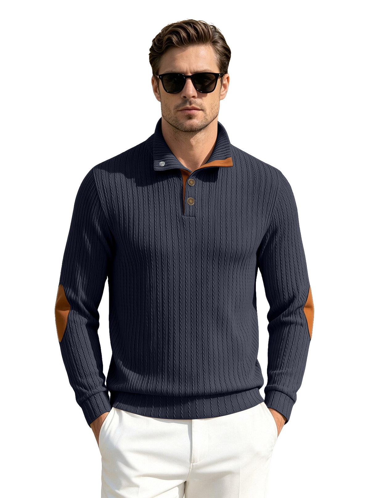 Pantalon homme col texturé Jacquard Patch Sweatshirt