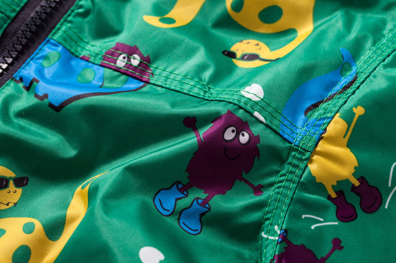 Veste pour enfants Garçons Mignon Dinosaur Windproof Et Veste imperméable Jack à capuche pour enfants