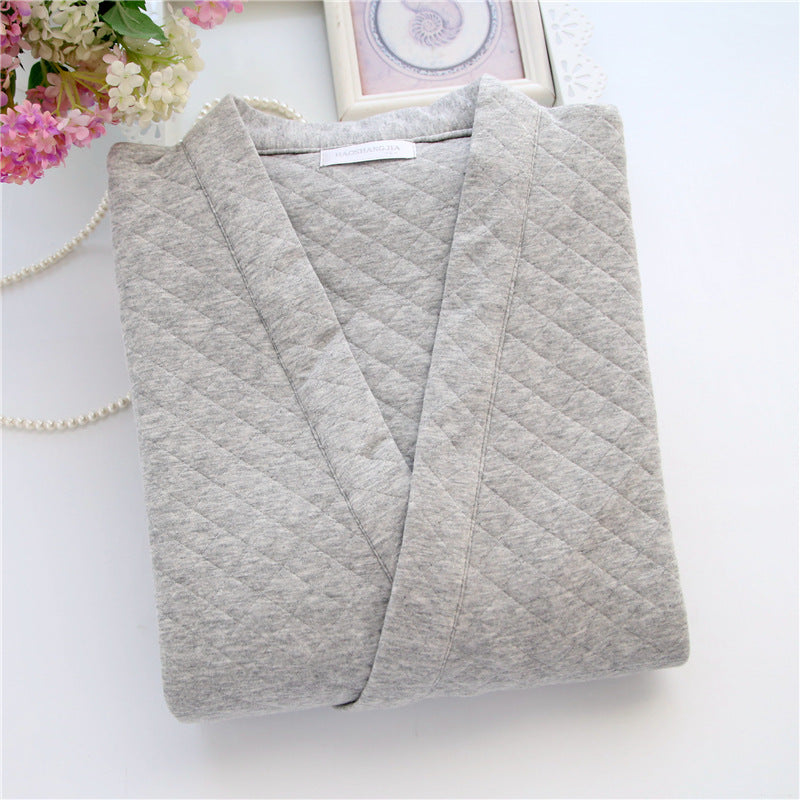 Autumn Hiver Hommes Style Japonais Pure Cotton Air-Layer Loungewear Set