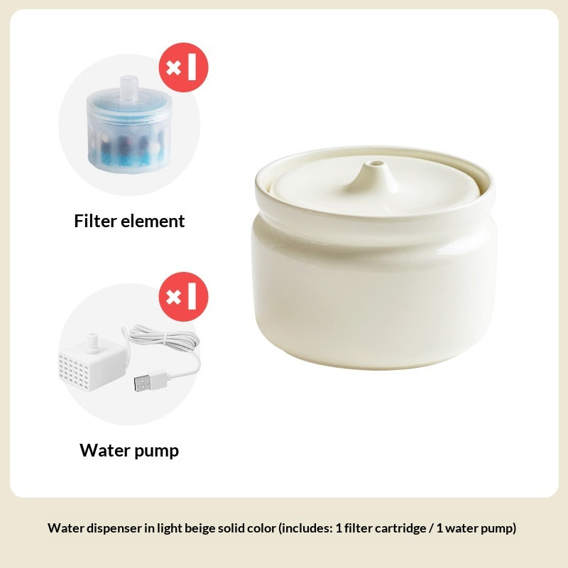 Dispensateur d'eau de filtre à circulation automatique en céramique de chat