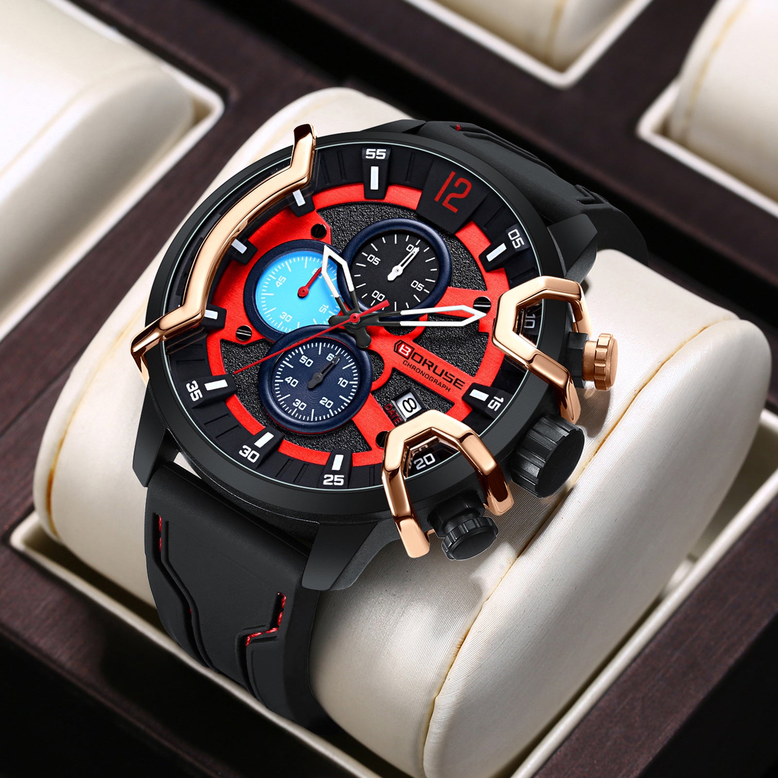 Montre Quartz Lumineuse Homme imperméable multifonctionnelle