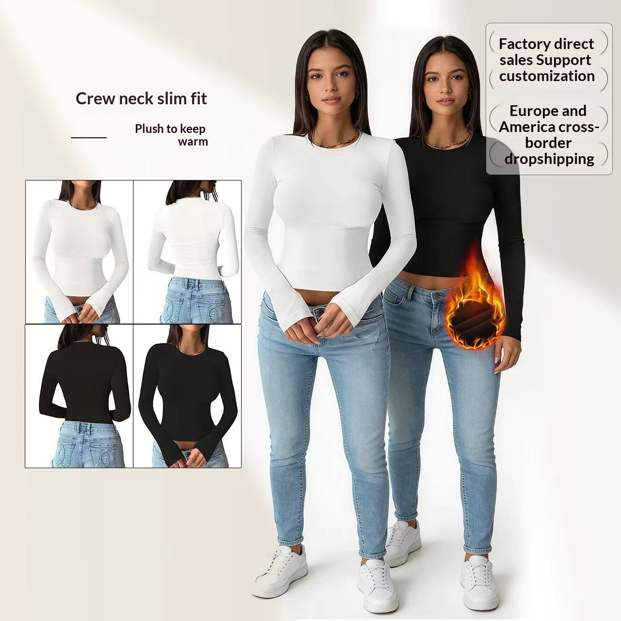 Sexy Slim-fit Ensemble de chemise chaude bas