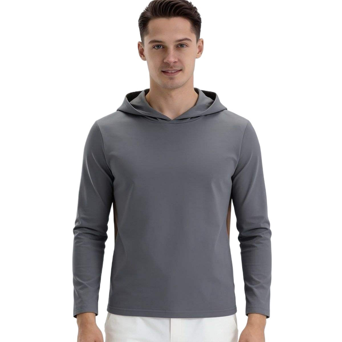 Chemise à dos à capuche en soie de glace d'été pour hommes