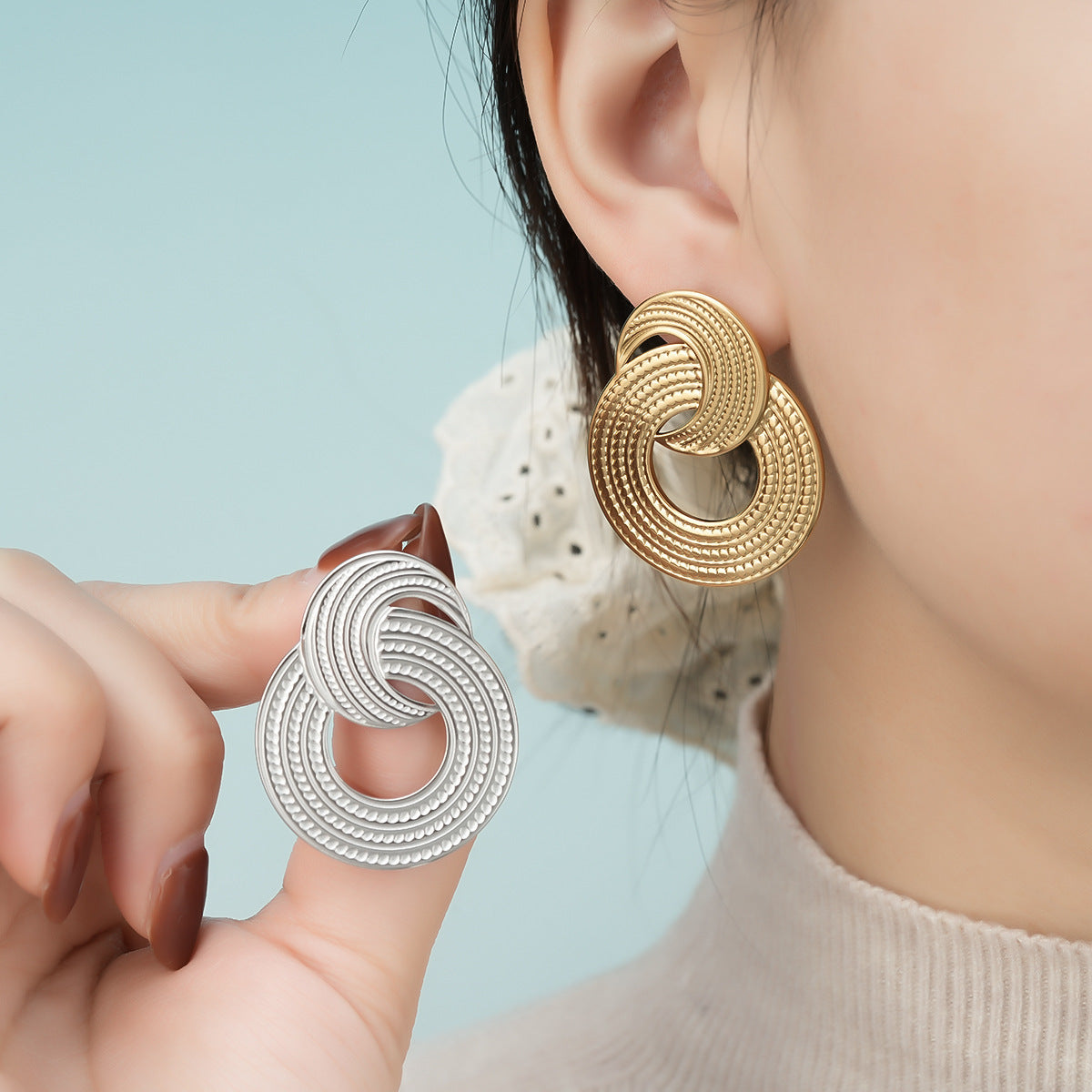 Boucles d'oreilles Niche Femme Design Haute qualité Sens de l'oreille Trous d'oreille Trendy Boucles d'oreilles S