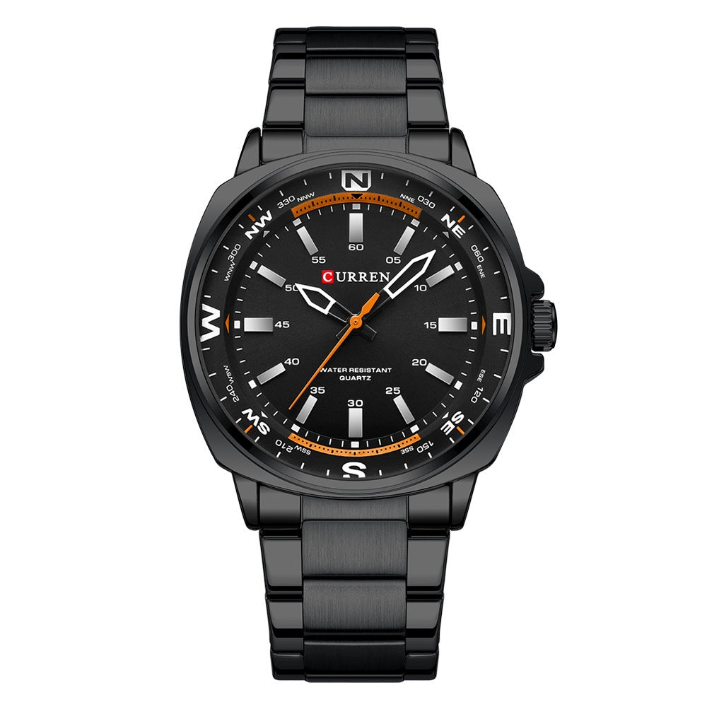 Montre Quartz de ceinture en acier créative carrée pour hommes