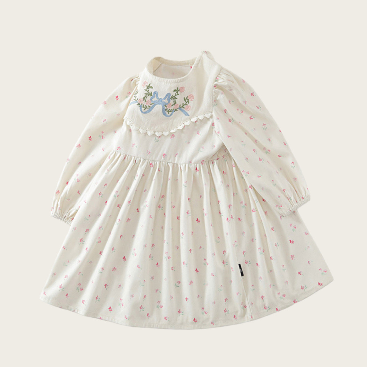 Robe brodée Florale Vintage style français pour filles