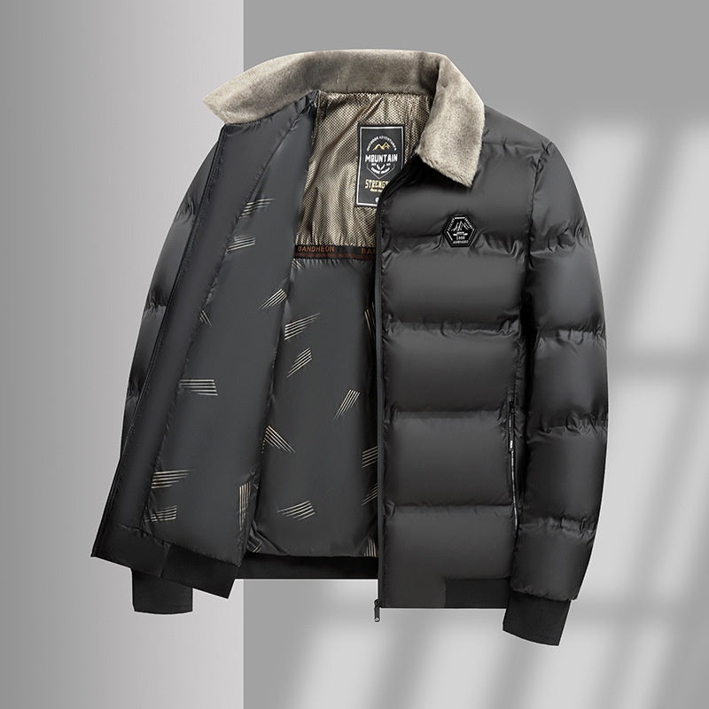Manteau casual rembourré en coton pour les papas d'âge moyen