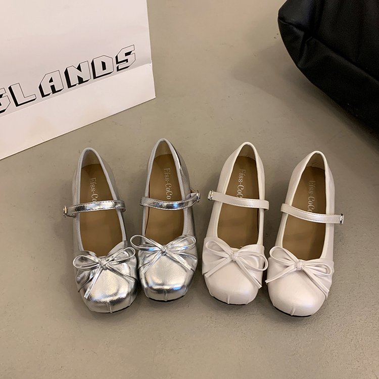 Style Ballet Mary Jane Femmes's Head Petit Cuir Chaussures Femmes Flat Bottom Soft Sol