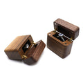 Boite à anneaux en noyer Magnet Lighter Boucles d'oreilles Studs Mini femmes de rangement de voyage