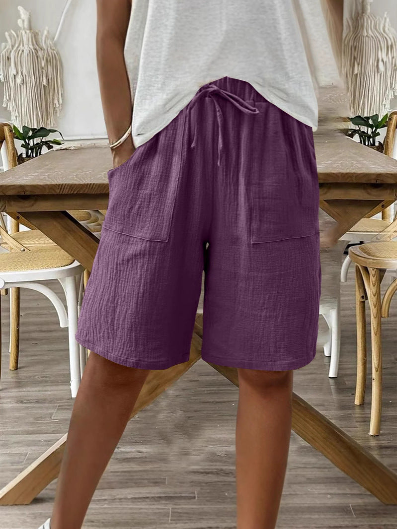 Short en coton lin