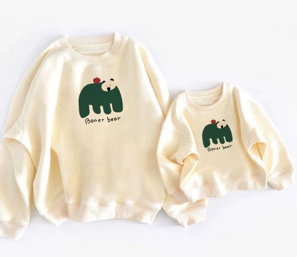 Sweatshirts d'automne adaptés aux familles Baby Onesies pour trois