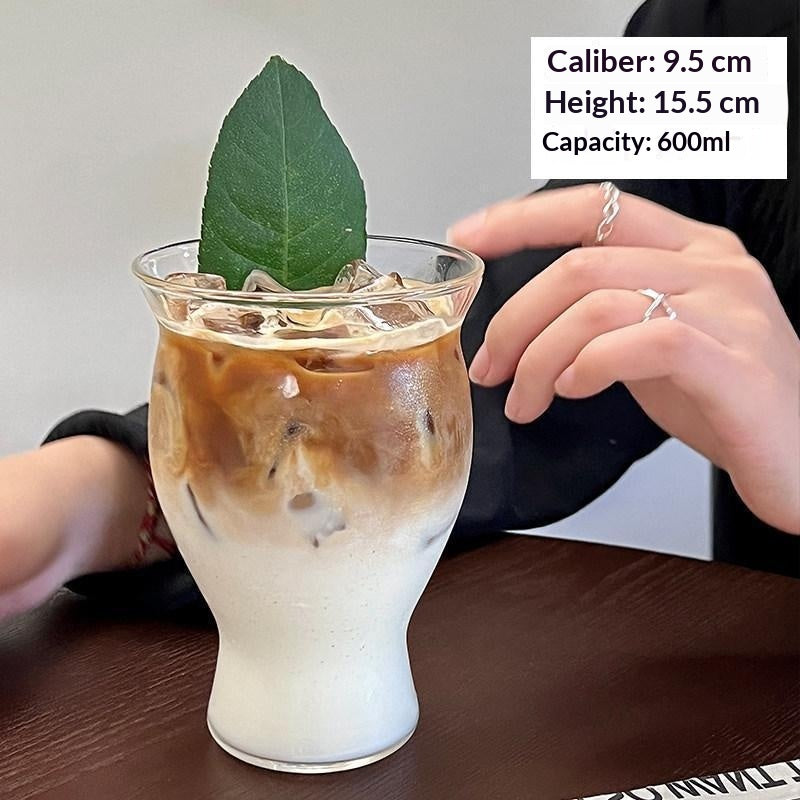 Coupe d'eau haute-borosilicate rétro transparente résistante à la chaleur