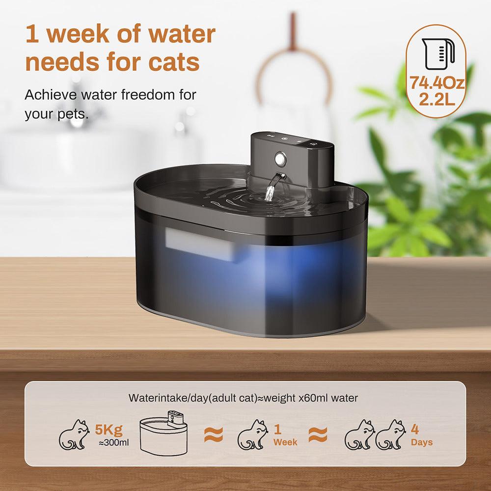 32L Fontaine d'eau pour animaux en acier inoxydable Distributeur d'eau à induction automatique