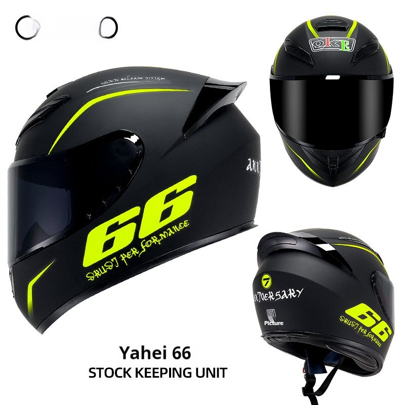 Hiver Personnalité Casque de moto Quatre saisons Knight Bluetooth Locomotive Plein visage