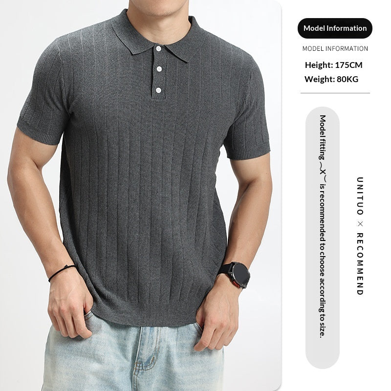 Men's Lightweight Ribbed Knit Polo