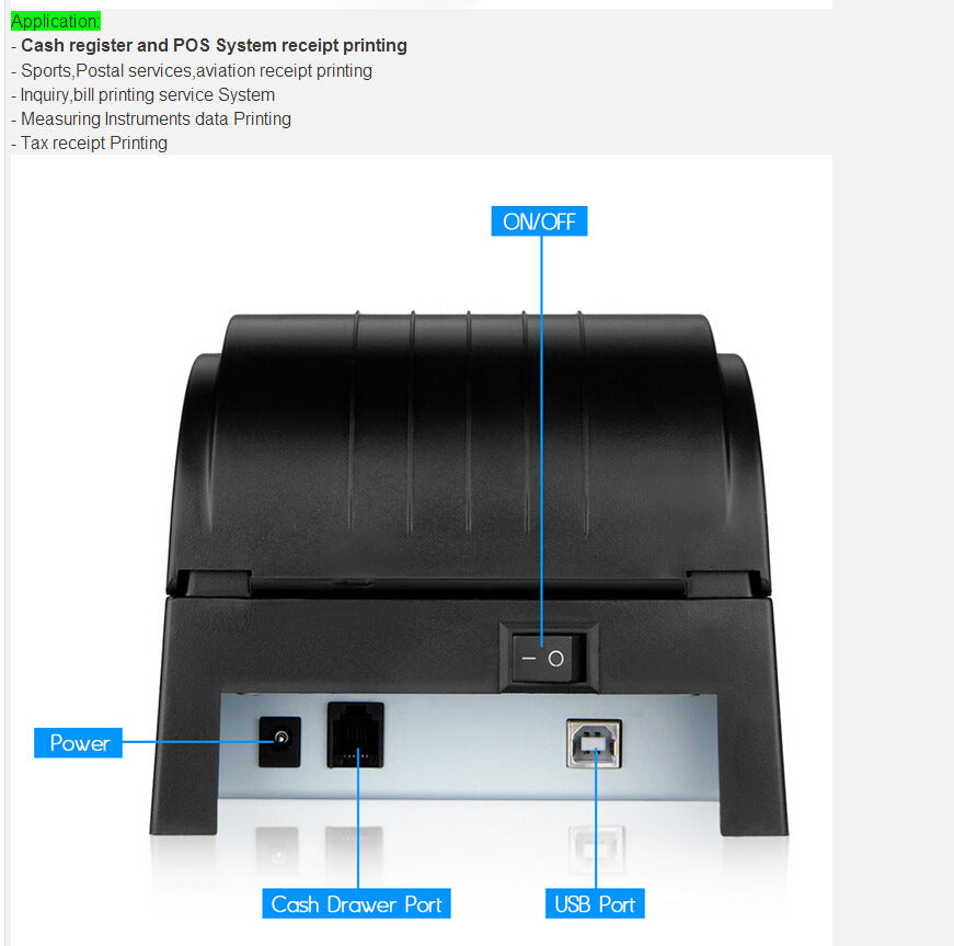 Imprimante thermique POS-5890T supermarché caisse enregistreur imprimante USB petite imprimante de billets